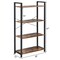 Costway 4-Tier Bookshelf Industrial Bookcase Diaplay Shelf Storage Rack Rustic Brown\Black